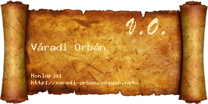 Váradi Orbán névjegykártya