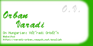 orban varadi business card